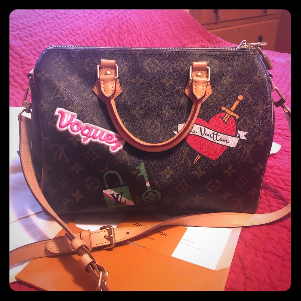 Louis Vuitton “Black Heart” Speedy 30 Bandouliere